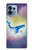 W3802 Dream Whale Pastel Fantasy Hülle Schutzhülle Taschen und Leder Flip für Motorola Edge+ (2023), X40, X40 Pro, Edge 40 Pro