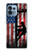 W3803 Electrician Lineman American Flag Hülle Schutzhülle Taschen und Leder Flip für Motorola Edge+ (2023), X40, X40 Pro, Edge 40 Pro