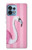 W3805 Flamingo Pink Pastel Hülle Schutzhülle Taschen und Leder Flip für Motorola Edge+ (2023), X40, X40 Pro, Edge 40 Pro