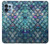 W3809 Mermaid Fish Scale Hülle Schutzhülle Taschen und Leder Flip für Motorola Edge+ (2023), X40, X40 Pro, Edge 40 Pro