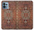 W3813 Persian Carpet Rug Pattern Hülle Schutzhülle Taschen und Leder Flip für Motorola Edge+ (2023), X40, X40 Pro, Edge 40 Pro