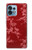 W3817 Red Floral Cherry blossom Pattern Hülle Schutzhülle Taschen und Leder Flip für Motorola Edge+ (2023), X40, X40 Pro, Edge 40 Pro