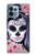 W3821 Sugar Skull Steam Punk Girl Gothic Hülle Schutzhülle Taschen und Leder Flip für Motorola Edge+ (2023), X40, X40 Pro, Edge 40 Pro