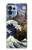 W3851 World of Art Van Gogh Hokusai Da Vinci Hülle Schutzhülle Taschen und Leder Flip für Motorola Edge+ (2023), X40, X40 Pro, Edge 40 Pro