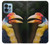 W3876 Colorful Hornbill Hülle Schutzhülle Taschen und Leder Flip für Motorola Edge+ (2023), X40, X40 Pro, Edge 40 Pro