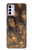 W3691 Gold Peacock Feather Hülle Schutzhülle Taschen und Leder Flip für Motorola Moto G42