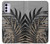 W3692 Gray Black Palm Leaves Hülle Schutzhülle Taschen und Leder Flip für Motorola Moto G42