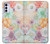 W3705 Pastel Floral Flower Hülle Schutzhülle Taschen und Leder Flip für Motorola Moto G42