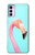 W3708 Pink Flamingo Hülle Schutzhülle Taschen und Leder Flip für Motorola Moto G42