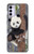 W3793 Cute Baby Panda Snow Painting Hülle Schutzhülle Taschen und Leder Flip für Motorola Moto G42