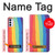 W3799 Cute Vertical Watercolor Rainbow Hülle Schutzhülle Taschen und Leder Flip für Motorola Moto G42