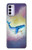 W3802 Dream Whale Pastel Fantasy Hülle Schutzhülle Taschen und Leder Flip für Motorola Moto G42