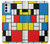 W3814 Piet Mondrian Line Art Composition Hülle Schutzhülle Taschen und Leder Flip für Motorola Moto G42