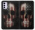 W3850 American Flag Skull Hülle Schutzhülle Taschen und Leder Flip für Motorola Moto G42