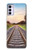 W3866 Railway Straight Train Track Hülle Schutzhülle Taschen und Leder Flip für Motorola Moto G42