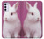 W3870 Cute Baby Bunny Hülle Schutzhülle Taschen und Leder Flip für Motorola Moto G42