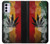W3890 Reggae Rasta Flag Smoke Hülle Schutzhülle Taschen und Leder Flip für Motorola Moto G42