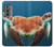 W3497 Green Sea Turtle Hülle Schutzhülle Taschen und Leder Flip für Motorola Edge (2022)