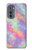 W3706 Pastel Rainbow Galaxy Pink Sky Hülle Schutzhülle Taschen und Leder Flip für Motorola Edge (2022)