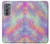 W3706 Pastel Rainbow Galaxy Pink Sky Hülle Schutzhülle Taschen und Leder Flip für Motorola Edge (2022)