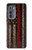 W3804 Fire Fighter Metal Red Line Flag Graphic Hülle Schutzhülle Taschen und Leder Flip für Motorola Edge (2022)