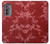 W3817 Red Floral Cherry blossom Pattern Hülle Schutzhülle Taschen und Leder Flip für Motorola Edge (2022)