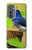 W3839 Bluebird of Happiness Blue Bird Hülle Schutzhülle Taschen und Leder Flip für Motorola Edge (2022)