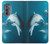 W3878 Dolphin Hülle Schutzhülle Taschen und Leder Flip für Motorola Edge (2022)