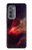 W3897 Red Nebula Space Hülle Schutzhülle Taschen und Leder Flip für Motorola Edge (2022)
