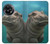 W3871 Cute Baby Hippo Hippopotamus Hülle Schutzhülle Taschen und Leder Flip für OnePlus 11R