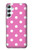 W2358 Pink Polka Dots Hülle Schutzhülle Taschen und Leder Flip für Samsung Galaxy A34 5G