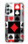 W3463 Poker Card Suit Hülle Schutzhülle Taschen und Leder Flip für Samsung Galaxy A34 5G