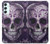 W3582 Purple Sugar Skull Hülle Schutzhülle Taschen und Leder Flip für Samsung Galaxy A34 5G