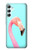 W3708 Pink Flamingo Hülle Schutzhülle Taschen und Leder Flip für Samsung Galaxy A34 5G