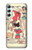 W3820 Vintage Cowgirl Fashion Paper Doll Hülle Schutzhülle Taschen und Leder Flip für Samsung Galaxy A34 5G