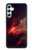 W3897 Red Nebula Space Hülle Schutzhülle Taschen und Leder Flip für Samsung Galaxy A34 5G