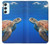 W3898 Sea Turtle Hülle Schutzhülle Taschen und Leder Flip für Samsung Galaxy A34 5G