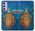W1249 Blue Sea Turtle Hülle Schutzhülle Taschen und Leder Flip für Samsung Galaxy A54 5G