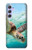 W1377 Ocean Sea Turtle Hülle Schutzhülle Taschen und Leder Flip für Samsung Galaxy A54 5G