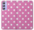 W2358 Pink Polka Dots Hülle Schutzhülle Taschen und Leder Flip für Samsung Galaxy A54 5G