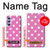 W2358 Pink Polka Dots Hülle Schutzhülle Taschen und Leder Flip für Samsung Galaxy A54 5G