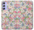 W3688 Floral Flower Art Pattern Hülle Schutzhülle Taschen und Leder Flip für Samsung Galaxy A54 5G