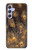 W3691 Gold Peacock Feather Hülle Schutzhülle Taschen und Leder Flip für Samsung Galaxy A54 5G