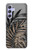 W3692 Gray Black Palm Leaves Hülle Schutzhülle Taschen und Leder Flip für Samsung Galaxy A54 5G