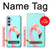 W3708 Pink Flamingo Hülle Schutzhülle Taschen und Leder Flip für Samsung Galaxy A54 5G