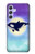 W3807 Killer Whale Orca Moon Pastel Fantasy Hülle Schutzhülle Taschen und Leder Flip für Samsung Galaxy A54 5G
