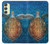 W1249 Blue Sea Turtle Hülle Schutzhülle Taschen und Leder Flip für Samsung Galaxy A24 4G