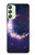 W3324 Crescent Moon Galaxy Hülle Schutzhülle Taschen und Leder Flip für Samsung Galaxy A24 4G