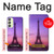 W3447 Eiffel Paris Sunset Hülle Schutzhülle Taschen und Leder Flip für Samsung Galaxy A24 4G