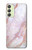 W3482 Soft Pink Marble Graphic Print Hülle Schutzhülle Taschen und Leder Flip für Samsung Galaxy A24 4G